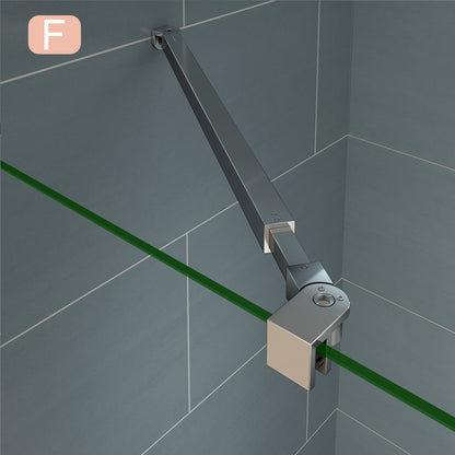 Aica Barra Stabilizzatrice Rinforzante Per Box Doccia Alluminio Cromato F - Lunghezza 73-120cm, Adatta per il vetro in spessore 6-10mm