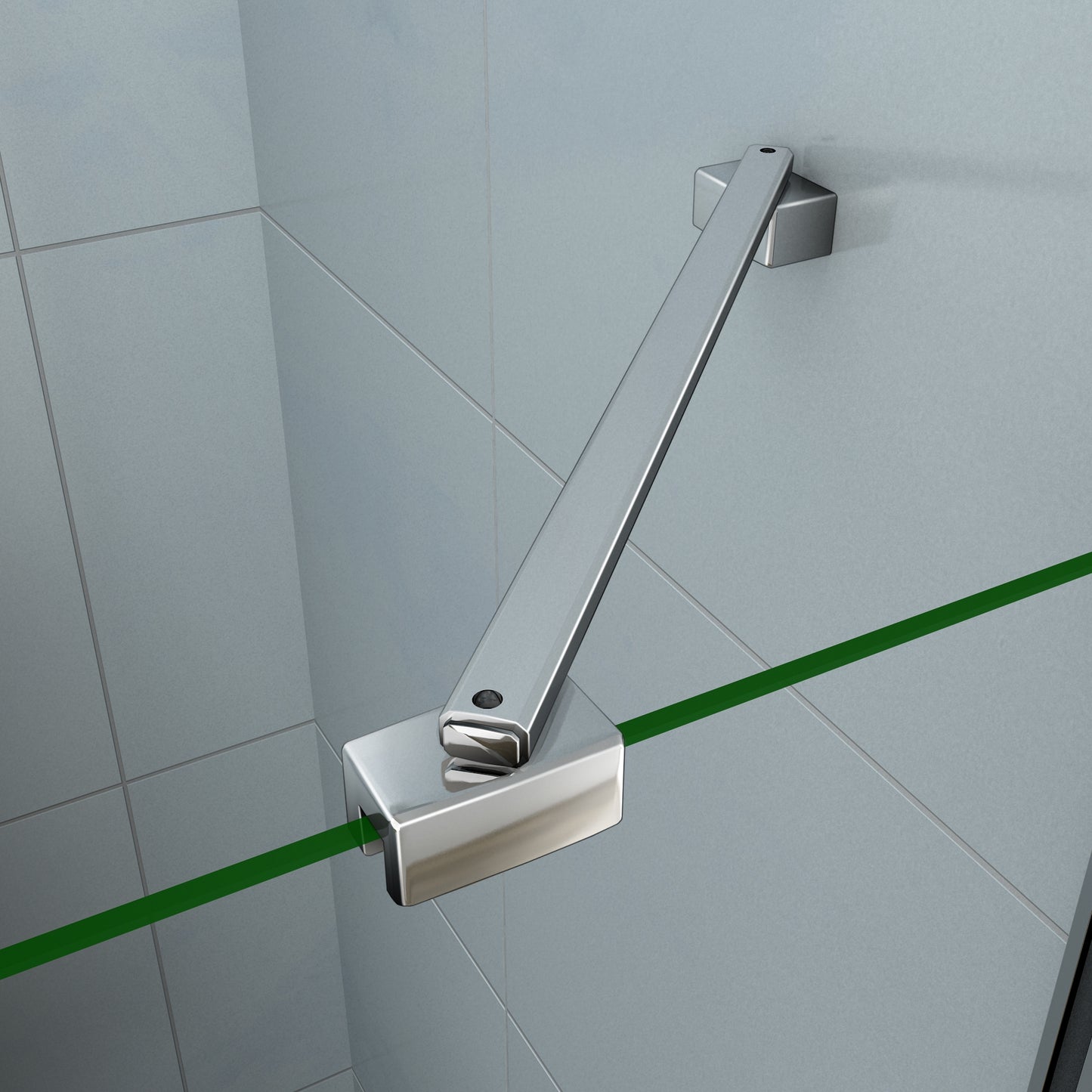 Aica 195cm Box Doccia Angolare Porta Battente Più Parete Fissa Vetro 6 mm Temperato Anticalcare Trasparente Telaio Cromo Lucido