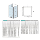 195cm Box Doccia a Tre Lati Porta Pieghevole a Libro Doppia Parete Fissa Vetro da 6 mm Temperato Anticalcare Barra Stabilizzatrice 45cm Cromo Lucido - Consegna gratuita