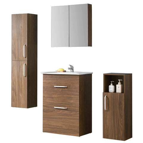 Aica Mobile Bagno 60cm Salvaspazi , con lavabo in Ceramica e 2 cassetti