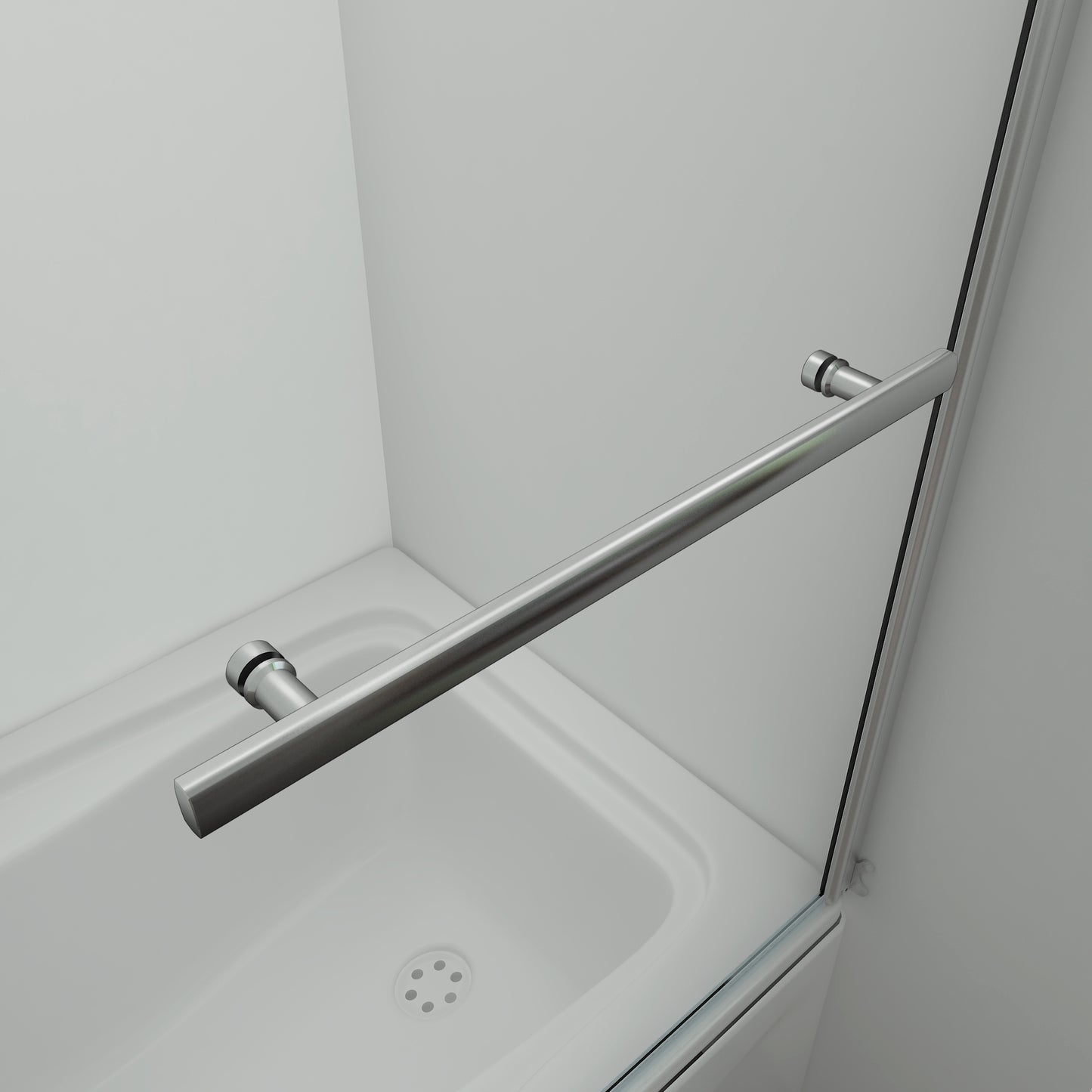 Aica Sopravasca Parete Per Vasca Girevole 180 Gradi in Vetro Temperato 5mm Trasparente Telaio Cromo Lucido 70x130 cm