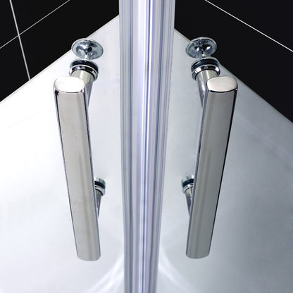Aica 185cm Box Doccia Angolare Due Porte a Battente Rotazione Di 180 Gradi Vetro Temperato 6mm Anticalcare Trasparente varie dimensioni