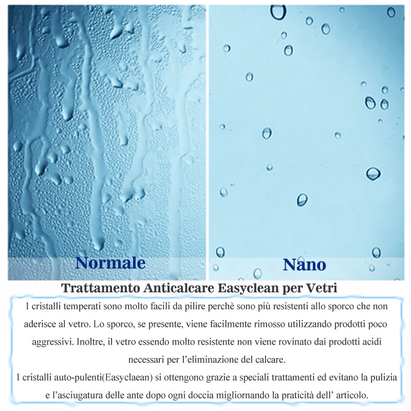 Aica 185cm Box Doccia Per Nicchia Doppia Porta Battente Saloon In Vetro 6 mm Temperato Trasparente Anticalcare