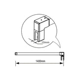 Aica Parete Per Doccia Walk In Alta 200cm Vetro Temperato Anti-frantumi Anticalcare 8mm Striscia Satinata-Opaca Barra Stabilizzatrice Da 140 cm - Consegna gratuita