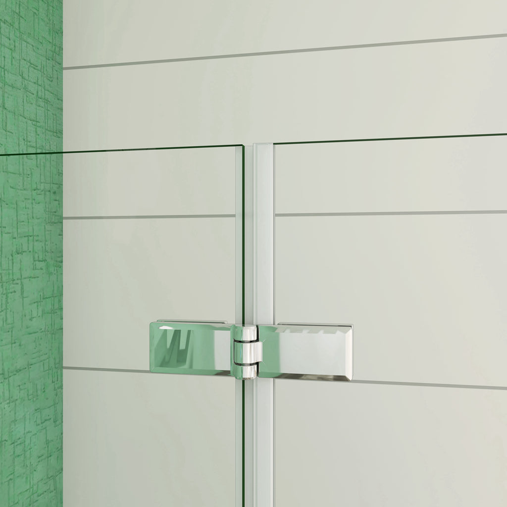 Aica 140 cm Sopravasca da Bagno Due Ante Mobili verso Sinistro/Destro Vetro 6mm Temperato Anticalcare Fascie Centrali in Serigrafato Bianco Opaco