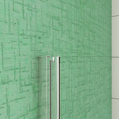 Aica 140 cm Sopravasca da Bagno Due Ante Mobili verso Sinistro/Destro Vetro 6mm Temperato Anticalcare Fascie Centrali in Serigrafato Bianco Opaco