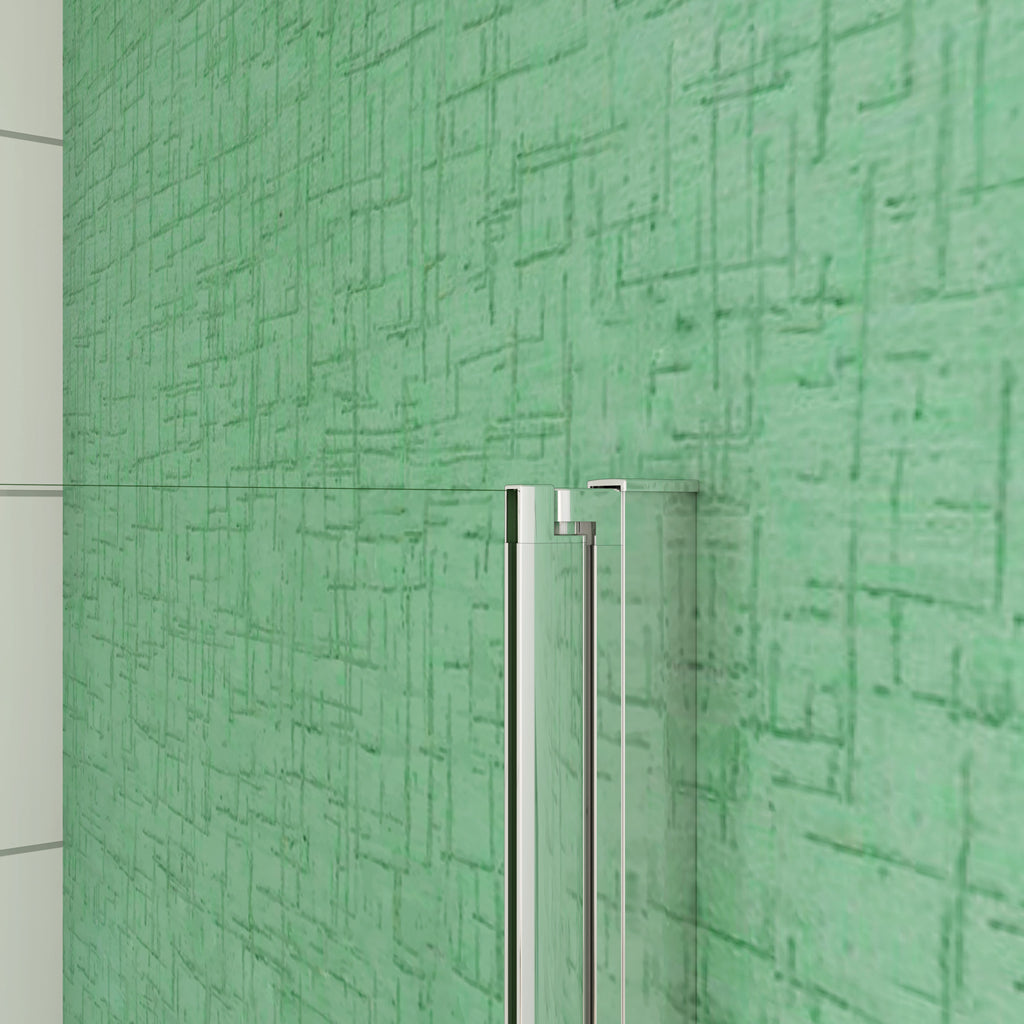 Aica 140 cm Sopravasca da Bagno Due Ante Mobili verso Sinistro/Destro Vetro 6mm Temperato Anticalcare Fascie Centrali in Serigrafato Bianco Opaco