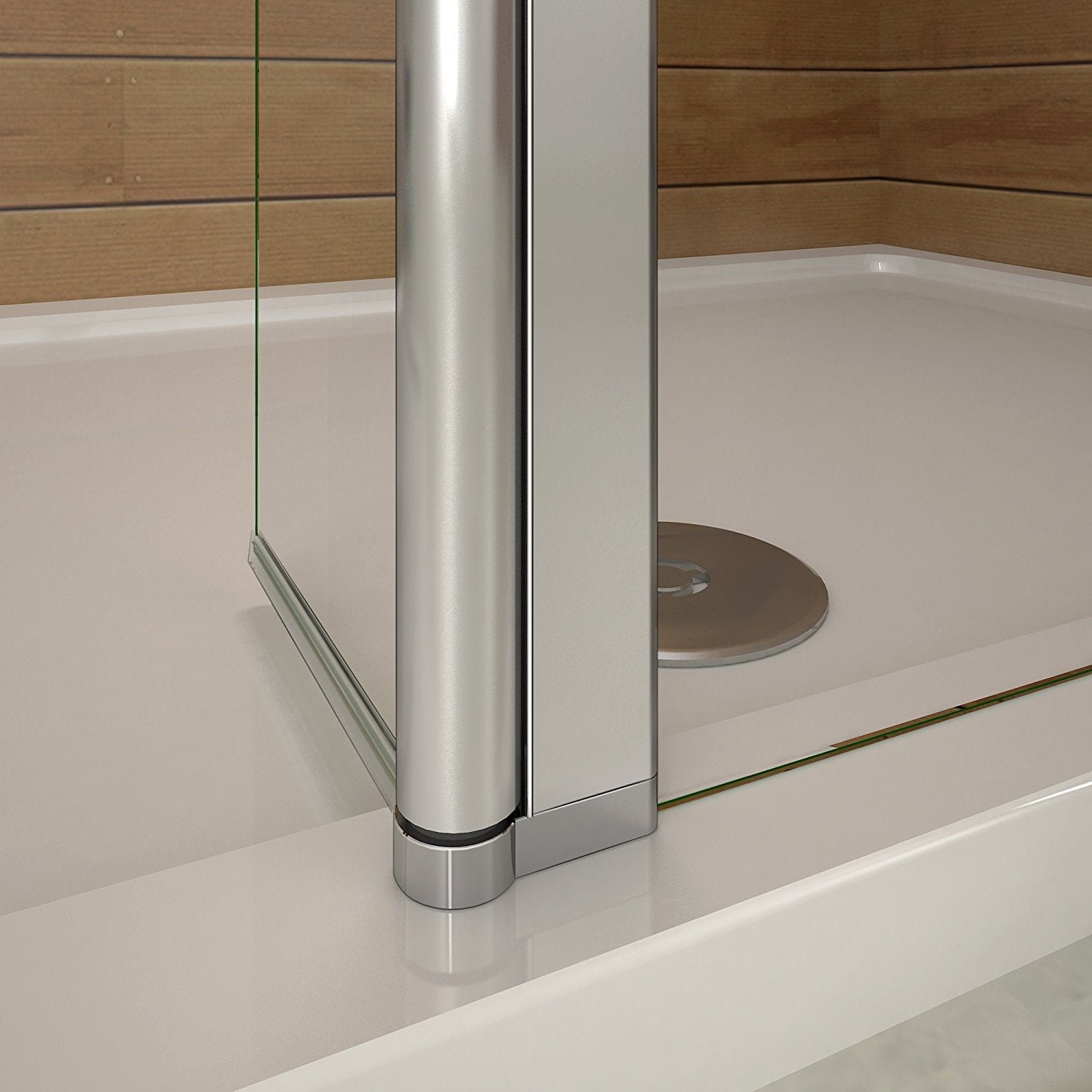 Aica Parete Per Doccia Walk In Alta 200cm Con Paretina Mobile 30/40cm Vetro 8mm Temperato Trasparente Anticalcare Barra Stabilizzatrice 90 cm