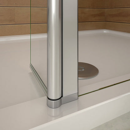Aica Parete Per Doccia Walk In Alta 200cm Con Paretina Mobile 30/40cm Vetro 8mm Temperato Trasparente Anticalcare Barra Stabilizzatrice 90 cm