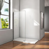 Aica 195cm Walk In Parete Per Doccia in Vetro da 6mm Temperato Trasparente Anticalcare Telaio in Cromato Lucido misure varie 95x195cm - Consegna gratuita