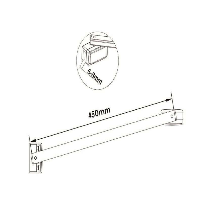 Box doccia walk-in Aica altezza 200 cm a parete in vetro temperato trasparente anticalcare removibile con barra stabilizzatrice da 45 cm o senza barra di supporto