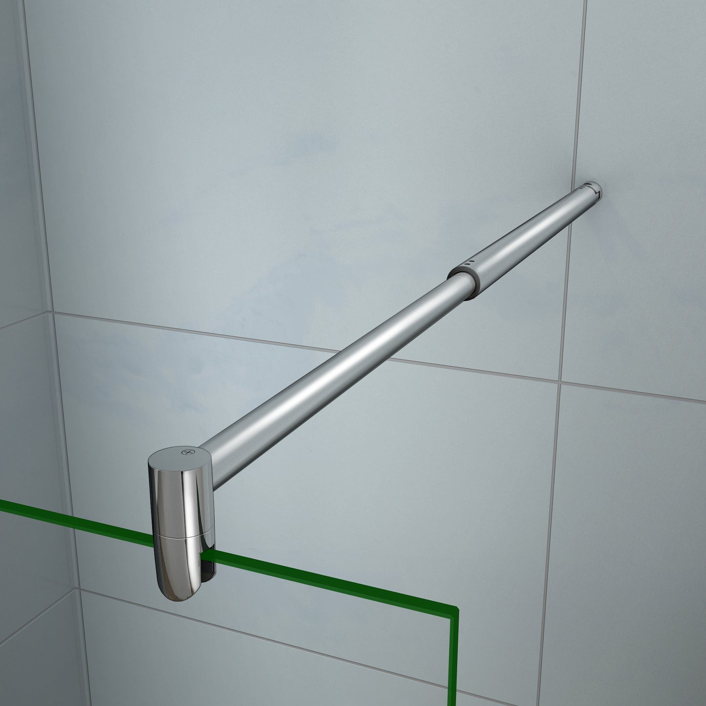 Aica 200cm Parete Per Doccia Walk In Vetro Temperato Trasparente Anticalcare 8mm Con Barra Stabilizzatrice regolabile da 70-120cm misure varie