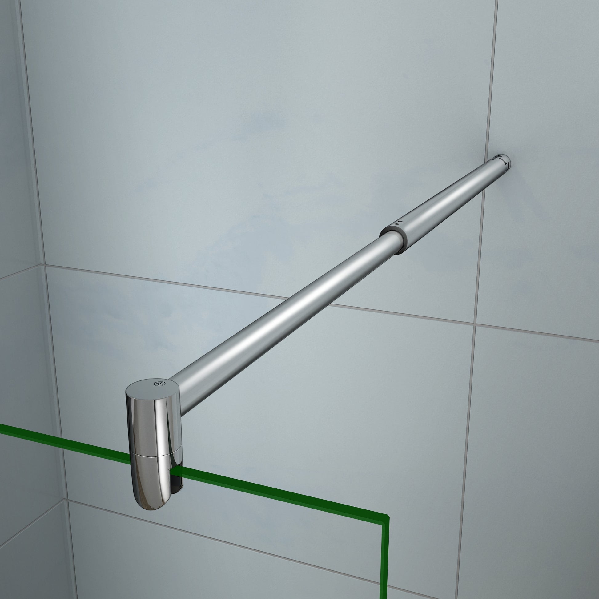 Aica 200cm Parete Per Doccia Walk In Vetro Temperato Trasparente Anticalcare 8mm Con Barra Stabilizzatrice regolabile da 70-120cm misure varie