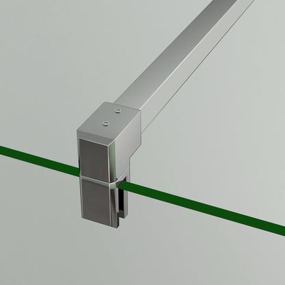 Aica 200cm Parete Per Doccia Walk In Vetro Temperato Trasparente Anticalcare 8 mm Con Barra Stabilizzatrice