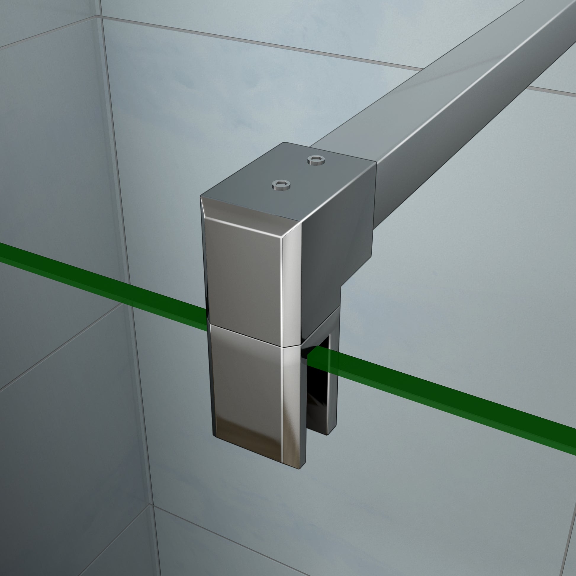 Aica 200 cm Parete Per Doccia Walk In Vetro Temperato Trasparente Anticalcare 8 mm Con Barra Stabilizzatrice Tagliabile da 140 cm misure varie