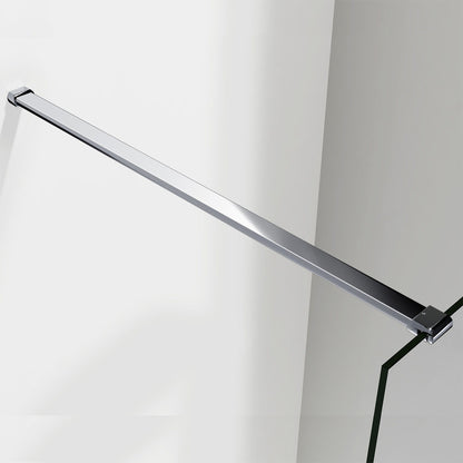 Aica Walk In Alta 200 cm Parete Per Doccia Vetro 8mm Temperato Semitrasparente Opaco Anticalcare Con Barra Stabilizzatrice 90cm E Piatto Doccia