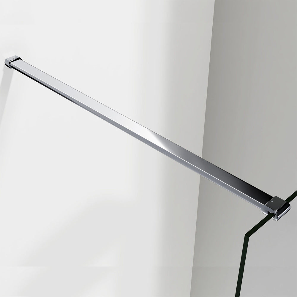 Aica Walk In Alta 200 cm Parete Per Doccia Vetro 8mm Temperato Anticalcare Fascia Centrale Opaca Barra Stabilizzatrice 140cm Piatto Doccia