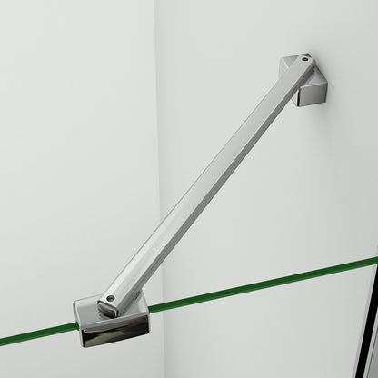 Aica Walk-In Doppia Parete Per Doccia Fissa Due Barre Stabilizzatrici 45cm In Vetro 8mm Temperato Trasparente Anticalcare Piatto Doccia