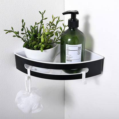 AICA Mensola Doccia Angolare Organizzatore Senza Chiodi SUS 304 Acciaio Inox ABS Cesto Antiruggine per Bagno Nero Opaca