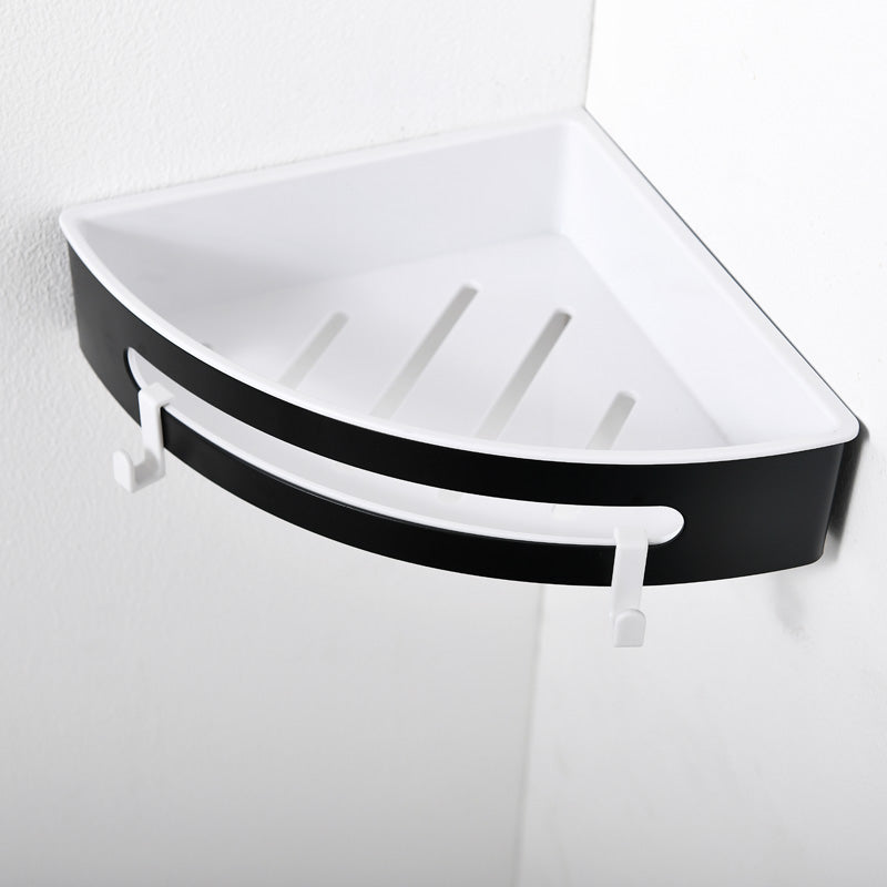 AICA Mensola Doccia Angolare Organizzatore Senza Chiodi SUS 304 Acciaio Inox ABS Cesto Antiruggine per Bagno Nero Opaca