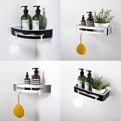 AICA Mensola Doccia Angolare Organizzatore Senza Chiodi SUS 304 Acciaio Inox ABS Cesto Antiruggine per Bagno Argento Lucidato