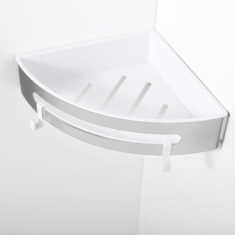 AICA Mensola Doccia Angolare Organizzatore Senza Chiodi SUS 304 Acciaio Inox ABS Cesto Antiruggine per Bagno Argento Lucidato