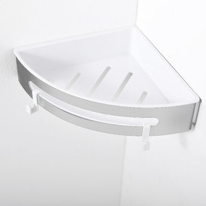 AICA Mensola Doccia Angolare Organizzatore Senza Chiodi SUS 304 Acciaio Inox ABS Cesto Antiruggine per Bagno Argento Lucidato