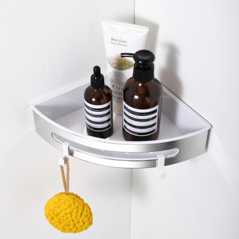 AICA Mensola Doccia Angolare Organizzatore Senza Chiodi SUS 304 Acciaio Inox ABS Cesto Antiruggine per Bagno Argento Lucidato
