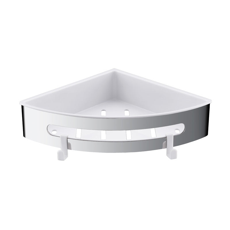 AICA Mensola Doccia Angolare Organizzatore Senza Chiodi SUS 304 Acciaio Inox ABS Cesto Antiruggine per Bagno Argento Lucidato