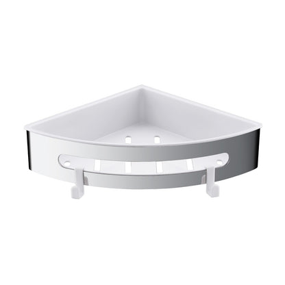 AICA Mensola Doccia Angolare Organizzatore Senza Chiodi SUS 304 Acciaio Inox ABS Cesto Antiruggine per Bagno Argento Lucidato