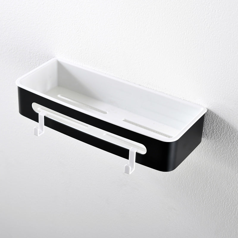 AICA Mensola Doccia Rettangolare Organizzatore Senza Chiodi SUS 304 Acciaio Inox ABS Cesto Antiruggine per Bagno Nero Opaca