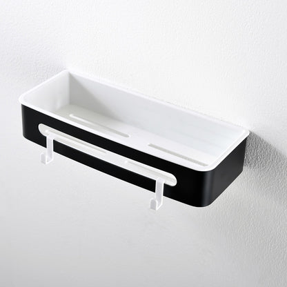 AICA Mensola Doccia Rettangolare Organizzatore Senza Chiodi SUS 304 Acciaio Inox ABS Cesto Antiruggine per Bagno Nero Opaca