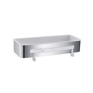 AICA Mensola Doccia Rettangolare Organizzatore Senza Chiodi SUS 304 Acciaio Inox ABS Cesto Antiruggine per Bagno Argento Lucidato