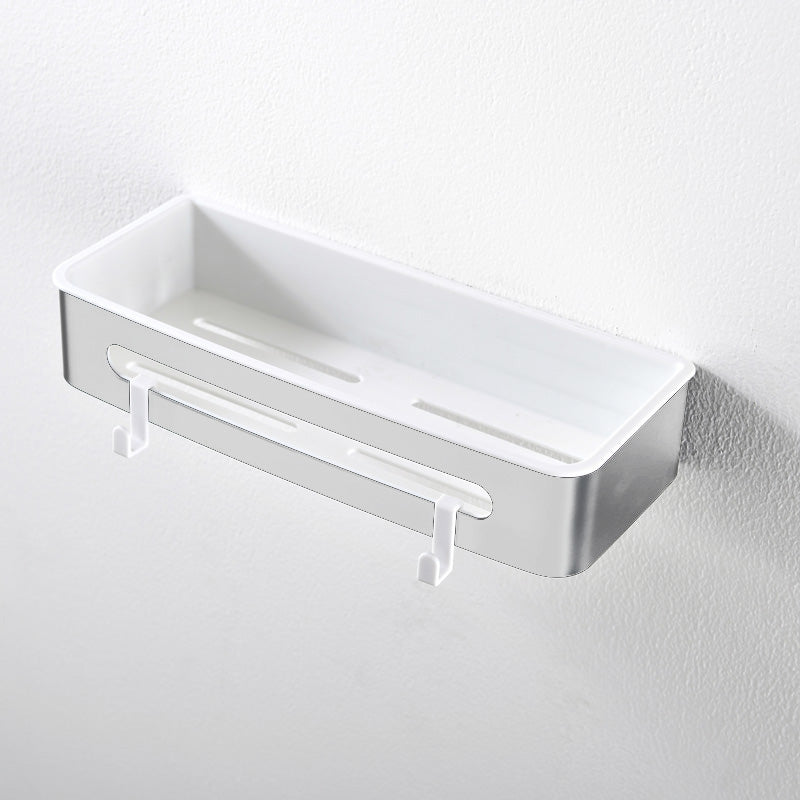 AICA Mensola Doccia Rettangolare Organizzatore Senza Chiodi SUS 304 Acciaio Inox ABS Cesto Antiruggine per Bagno Argento Lucidato