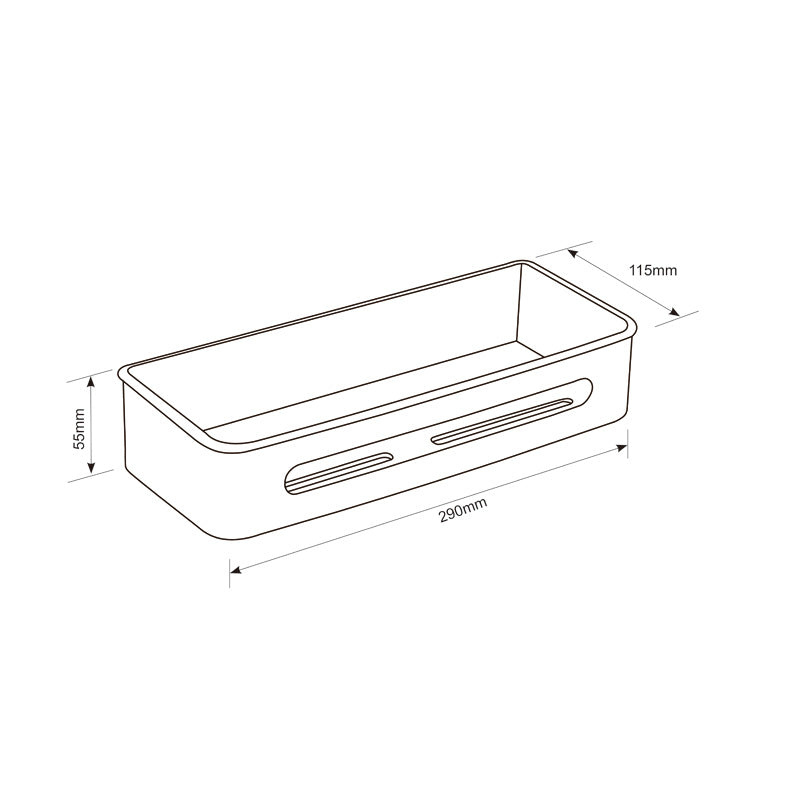 AICA Mensola Doccia Rettangolare Organizzatore Senza Chiodi SUS 304 Acciaio Inox ABS Cesto Antiruggine per Bagno Argento Lucidato