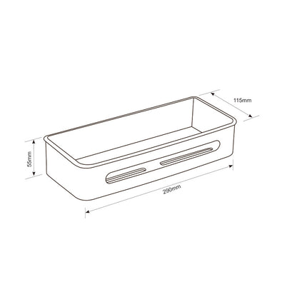 AICA Mensola Doccia Rettangolare Organizzatore Senza Chiodi SUS 304 Acciaio Inox ABS Cesto Antiruggine per Bagno Argento Lucidato