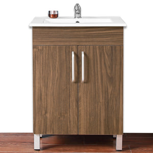 Aica salvaspazio Mobile Bagno 60 cm, con lavabo in Ceramica e 2 porte