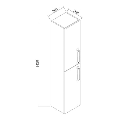 Il mobile alto 142 cm può essere sospeso e pavimentato