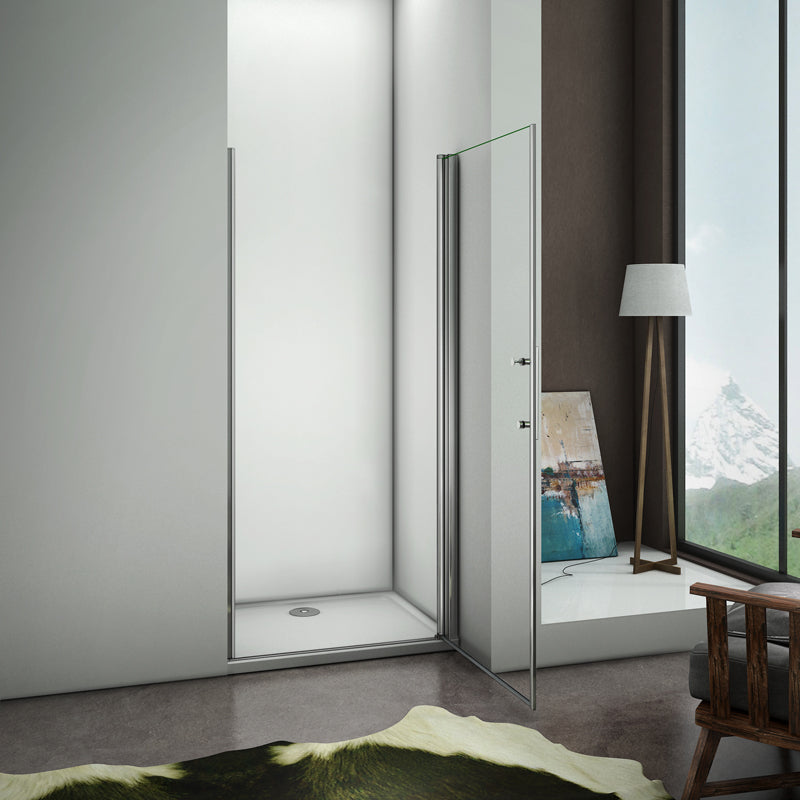 Aica Porta Doccia 70x197cm Per Nicchia Porta Apertura A Battente Con Piatti Doccia Verso Esterno Vetro Temperato Trasparente Anticalcare