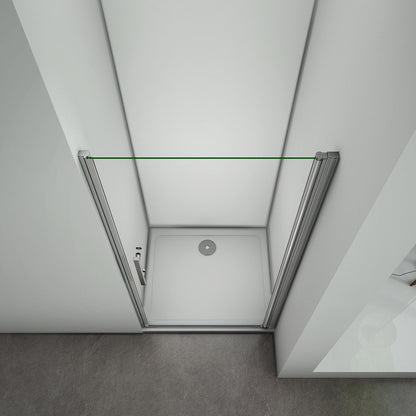 Aica Porta Doccia 70x197cm Per Nicchia Porta Apertura A Battente Con Piatti Doccia Verso Esterno Vetro Temperato Trasparente Anticalcare