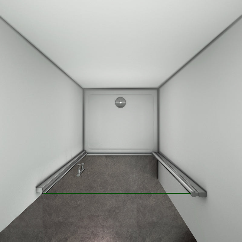 Aica 187/197 cm Porta Doccia Per Nicchia Bagno Apertura A Battente Vetro 6 mm Temperato Trasparente Anticalcare