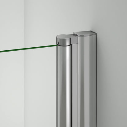 Aica 187/197 cm Porta Doccia Per Nicchia Bagno Apertura A Battente Vetro 6 mm Temperato Trasparente Anticalcare