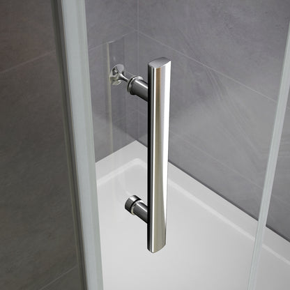 Aica 187/197 cm Porta Doccia Per Nicchia Bagno Apertura A Battente Vetro 6 mm Temperato Trasparente Anticalcare
