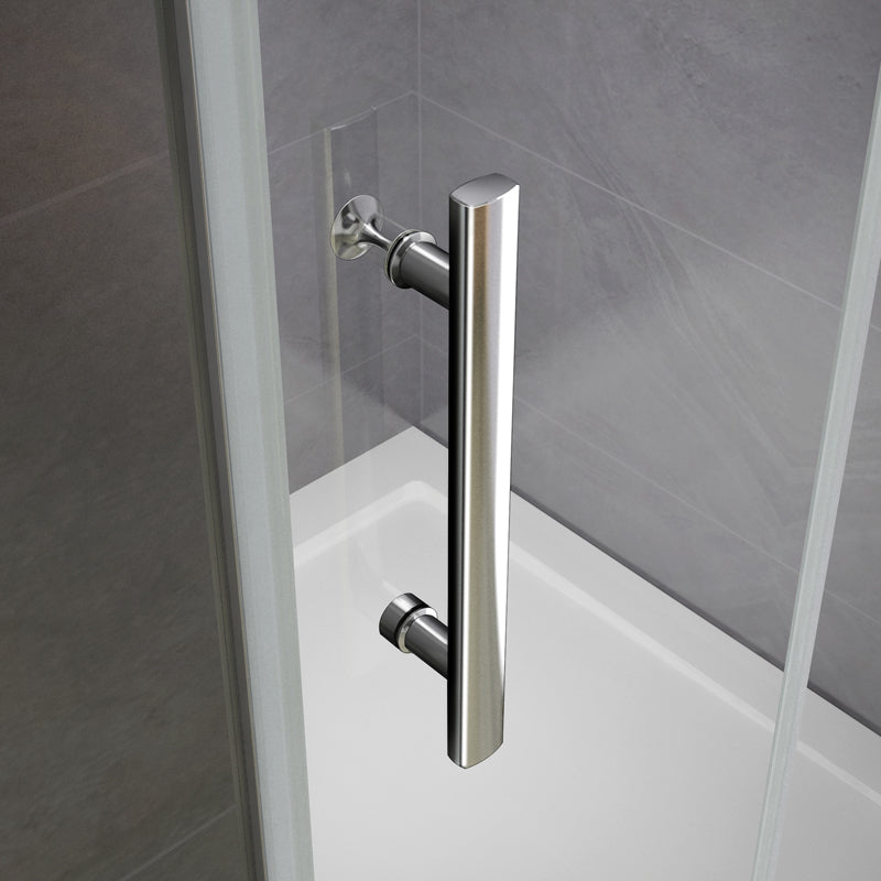 Porta Doccia Per Nicchia Porta Apertura A Battente 187cm Con Piatti Doccia Verso Esterno Vetro Temperato Anticalcare