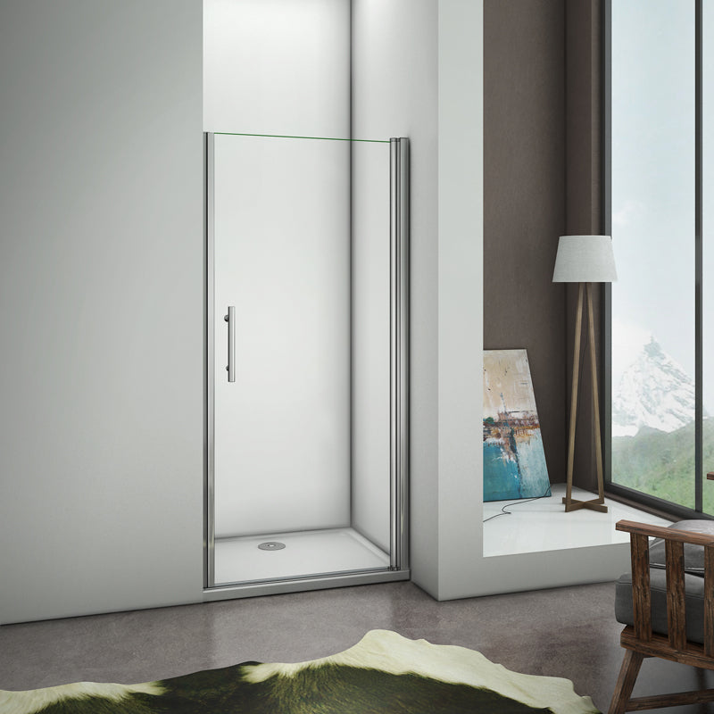 Aica 187/197 cm Porta Doccia Per Nicchia Bagno Apertura A Battente Vetro 6 mm Temperato Trasparente Anticalcare - Consegna gratuita