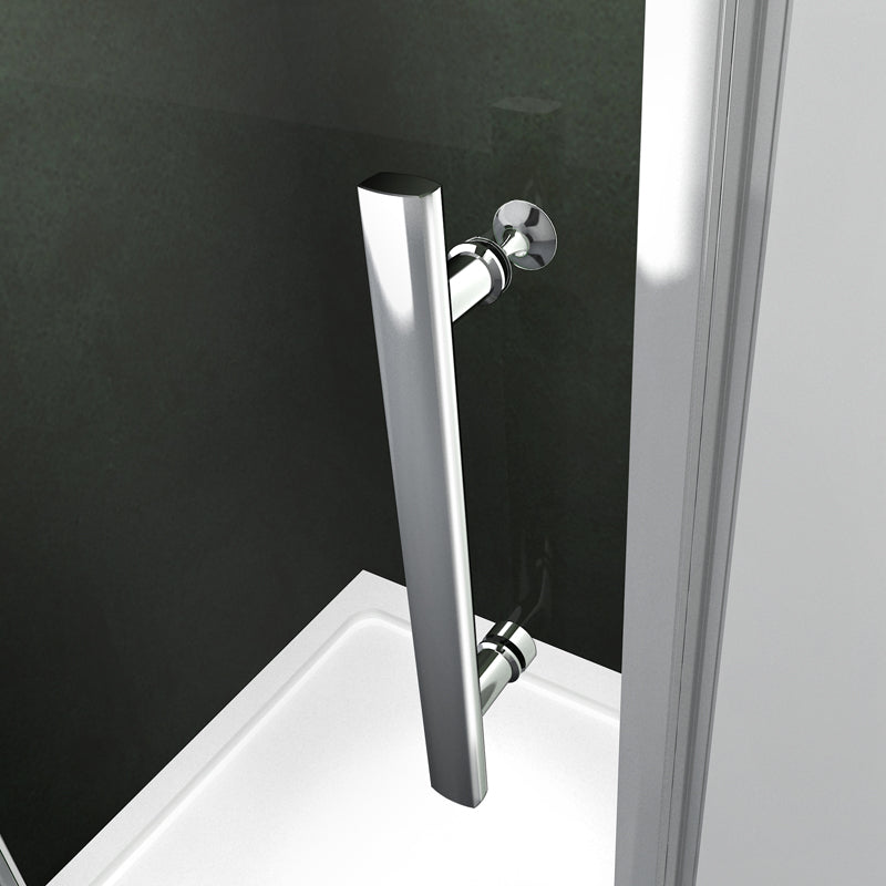 Aica Box Doccia Angolare Due Porte Battenti Apertura di 180 Gradi Vetro Temperato 6mm Anticalcare Trasparente Alto 187cm