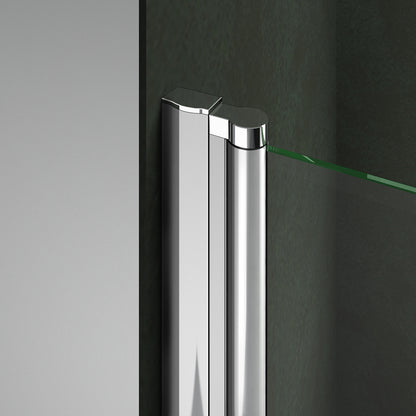Aica 187/197 cm Box Doccia Angolare Doppia Porta a Battente Rotazione Di 180 Gradi In Vetro Temperato 6mm Anticalcare Trasparente