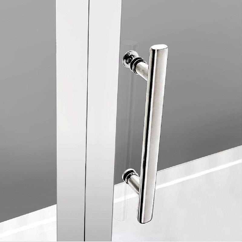 Aica 197 cm Box Doccia Angolare Porta Battente Vetro 6 mm Temperato Anticalcare Telaio e Barra Stabilizzatrice Cromato Lucido varie dimensioni