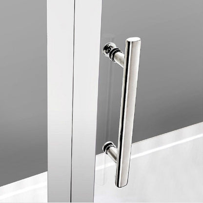 Aica Box Doccia Angolare Porta Battente Vetro 6 mm Temperato Anticalcare con Barra Stabilizzatrice da 45 cm Alto 197 cm