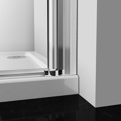 Aica Box Doccia Angolare Porta Battente Vetro 6 mm Temperato Anticalcare con Barra Stabilizzatrice da 45 cm Alto 197 cm